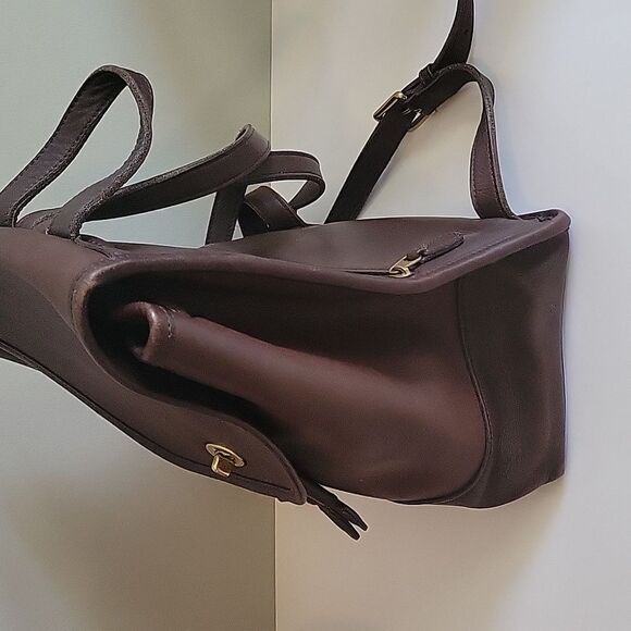 Coach 9791 Vintage Brown Leather Daypack Backpack Flaw - Picture 3 of 17